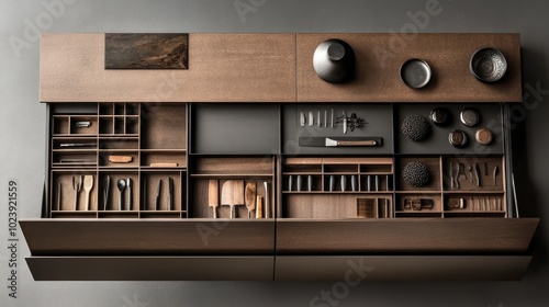 Modern Kitchen Drawer Organization Display