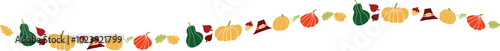Boarding line  pumpkin and leaf for autumn season celebration or holiday concept