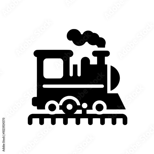 Steam Locomotive Vector Illustration Isolated for Railway, Transportation Design, or Vintage Train Enthusiasts
