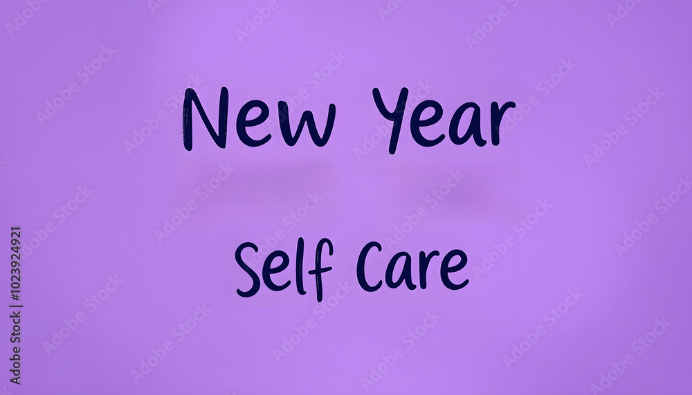 New Year Self Care Quote against Purple Grunge Backdrop isolated with white highlights, png New Year Self Care Quote against Purple Grunge Backdrop isolated with white highlights, png