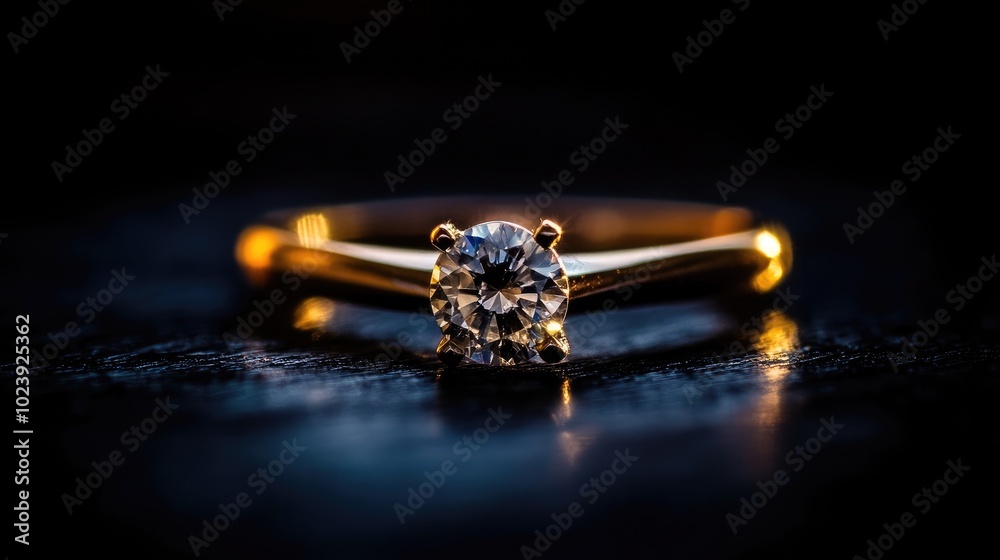 Elegant Gold Ring with Sparkling Diamond