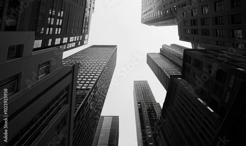 skyscrapers in downtown city