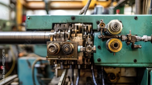 Industrial Machinery with Detailed Control Panel Close-Up