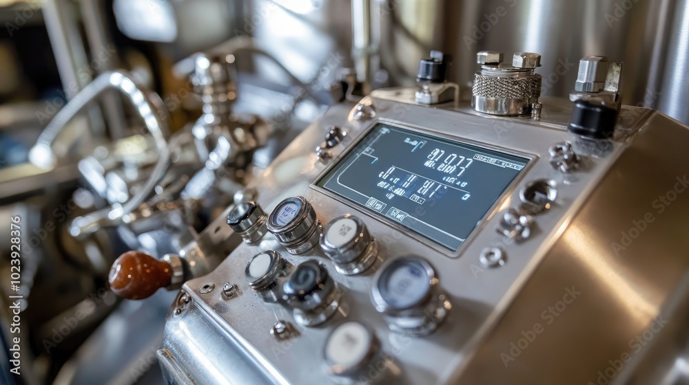 Modern Control Panel of Industrial Machinery Modern Control Panel of Industrial Machinery
