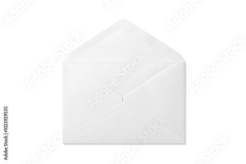 Opened paper envelope mockup isolated on a transparent background, PNG. High resolution. 