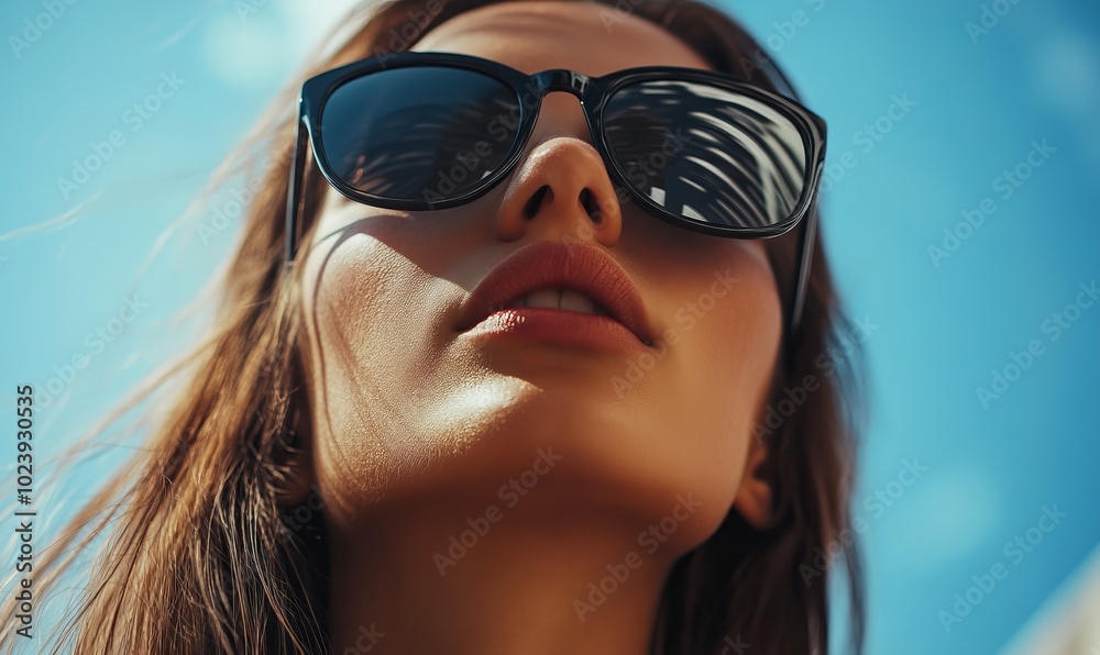 A woman wearing sunglasses A woman wearing sunglasses