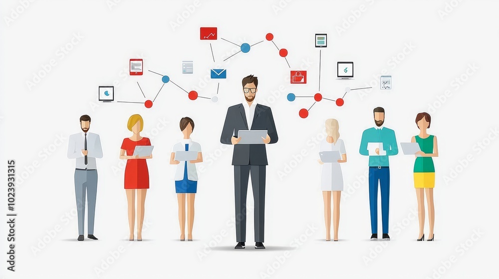 Flat Design Project Management Team Illustration Flat Design Project Management Team Illustration