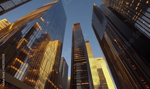 skyscrapers in downtown city