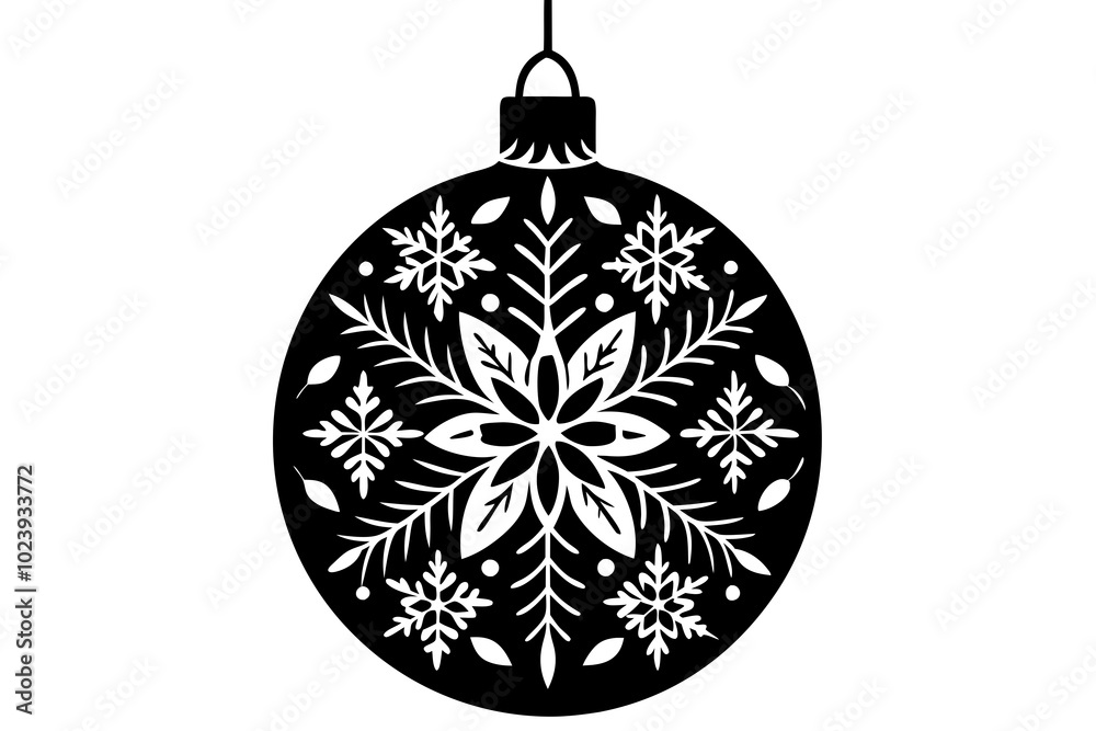 Christmas ornament design silhouette vector Christmas ornament design silhouette vector