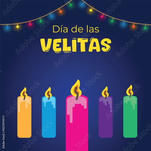 Day of the little candles light in colombia, night of December 7th