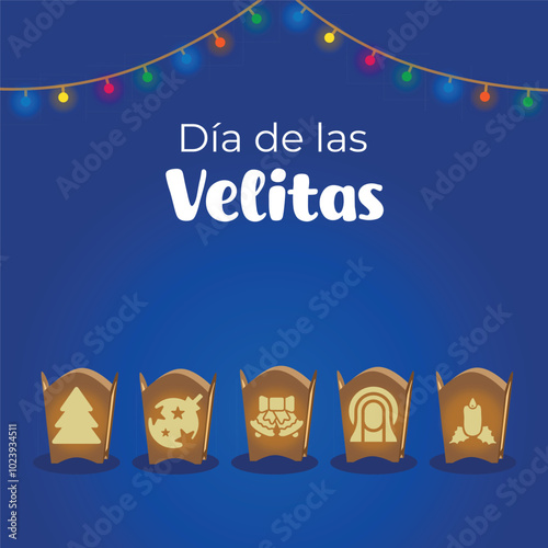 Day of the little candles light in colombia, night of December 7th