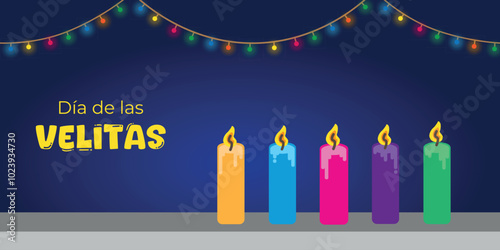 Day of the little candles light in colombia, night of December 7th