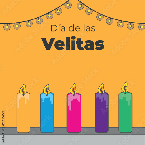 Day of the little candles light in colombia, night of December 7th