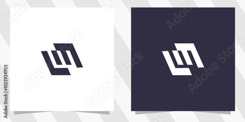 letter lm ml logo design vector