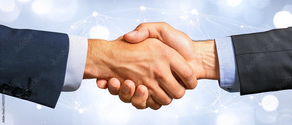 Obraz premium Professional Handshake in a Business Environment