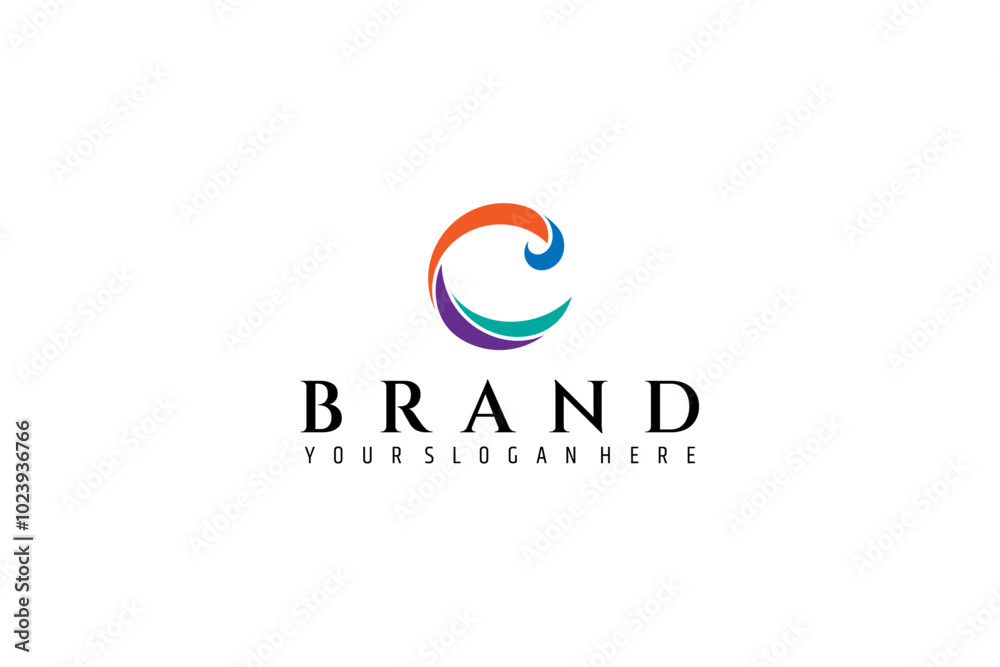 C letter logo with colorful flat design style C letter logo with colorful flat design style