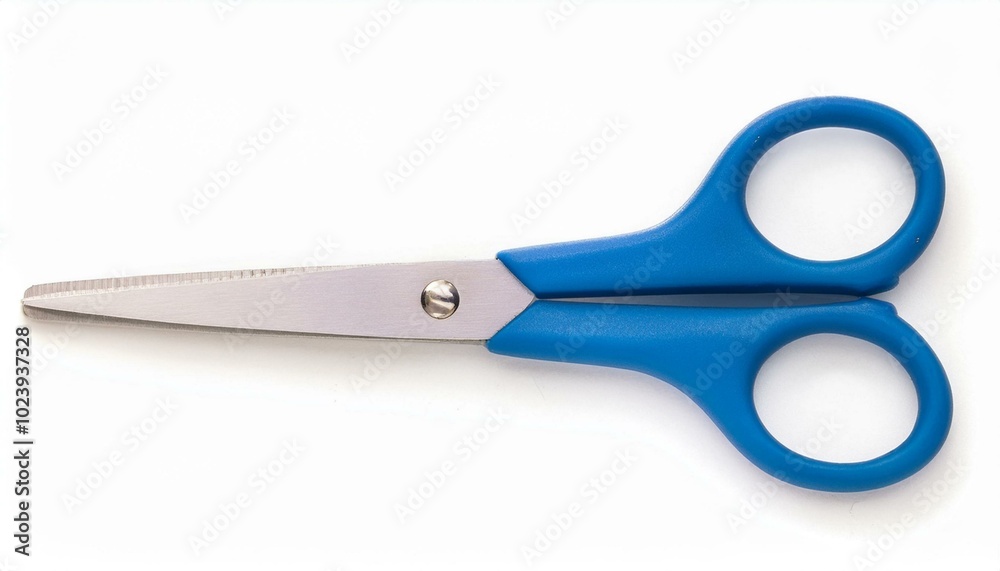 Blue scissors isolated clipping path white background