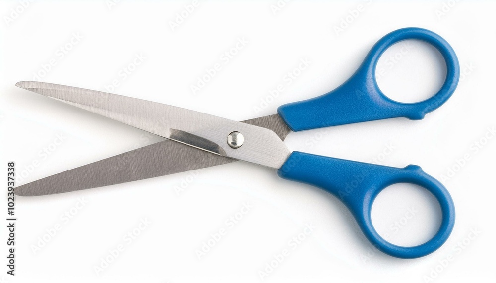 Blue scissors isolated clipping path white background Blue scissors isolated clipping path white background