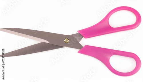 Pink scissors isolated clipping path white background