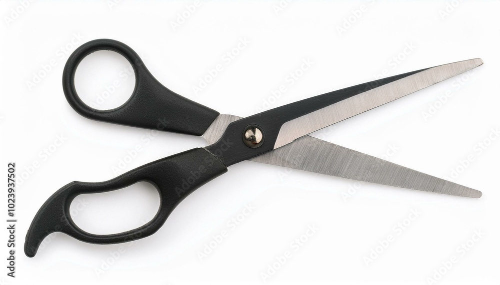 Black scissors isolated clipping path white background 