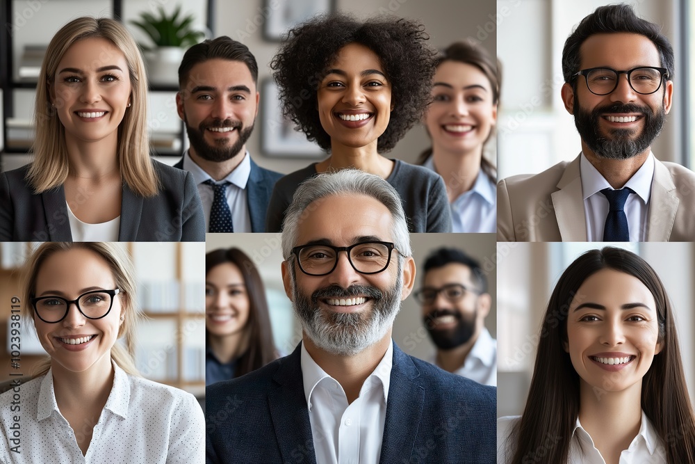 A diverse team of remote marketers sharing smiles from their home offices, showcasing teamwork and innovation in the digital age A diverse team of remote marketers sharing smiles from their home offices, showcasing teamwork and innovation in the digital age