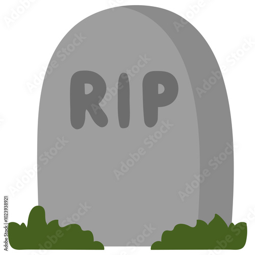 Cartoon illustration of gravestones isolated on white background.