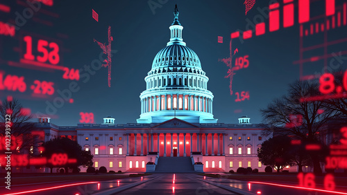 US Capitol with Financial Data Overlay