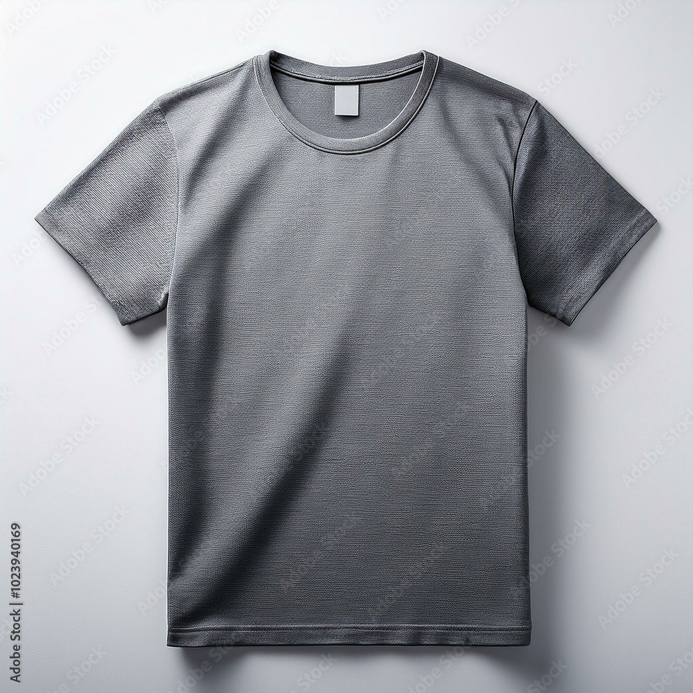 Grey t shirt mockup, front view on white background Grey t shirt mockup, front view on white background