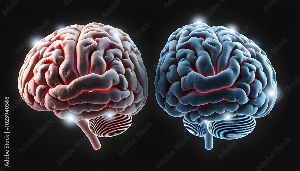 Human brain left and right functions isolated with white highlights, png Human brain left and right functions isolated with white highlights, png
