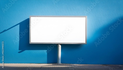 Outdoor billboard mockup on blue background