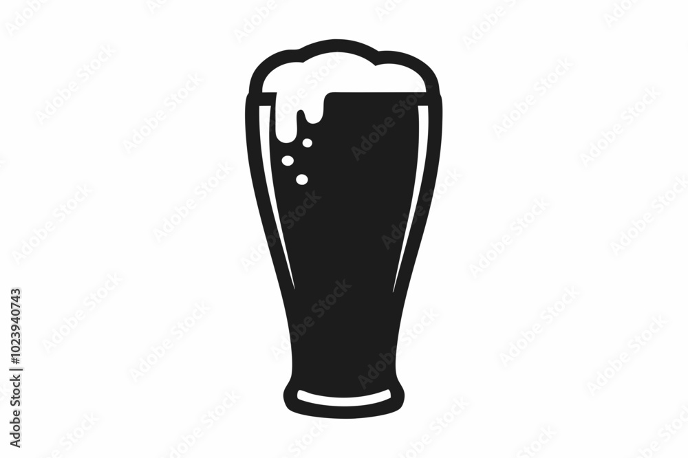 beer glass silhouette vector, beer glass bottle icon symbol. beer vector illustration beer glass silhouette vector, beer glass bottle icon symbol. beer vector illustration