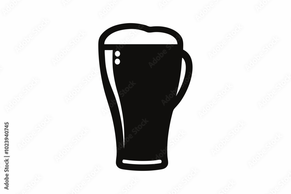 beer glass silhouette vector, beer glass bottle icon symbol. beer vector illustration beer glass silhouette vector, beer glass bottle icon symbol. beer vector illustration