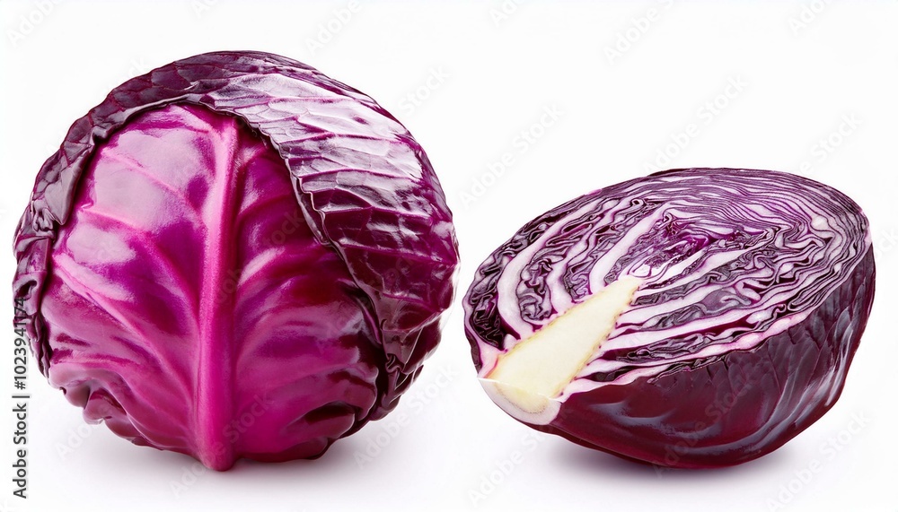 Red cabbage vegetable isolated on white background. Cabbage clipping path Red cabbage vegetable isolated on white background. Cabbage clipping path