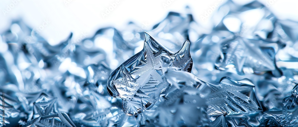 Ice flakes forming on a window, abstract frozen patterns, close-up detail, sharp focus, isolated on white background Ice flakes forming on a window, abstract frozen patterns, close-up detail, sharp focus, isolated on white background