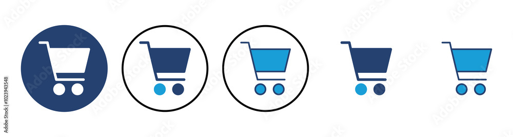 Shopping icon vector. Shopping cart icon. Trolley icon vector Shopping icon vector. Shopping cart icon. Trolley icon vector