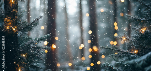 Enchanted pine forest wallpaper background 004
