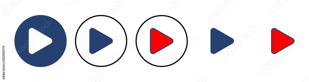 Play Icon vector. Play button vector icon Play Icon vector. Play button vector icon