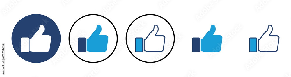 Thumbs up icon vector. Hand like. Like icon vector. Thumbs up icon vector. Hand like. Like icon vector.