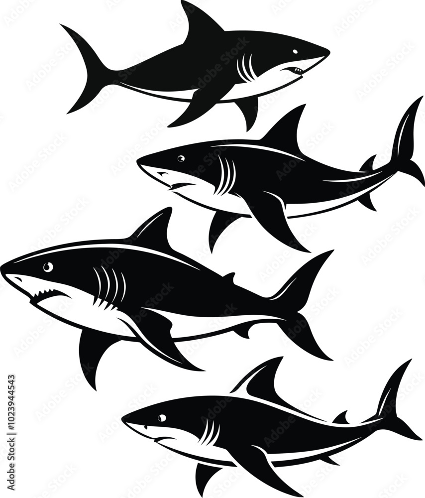 Fototapeta premium High-Quality Black and White Animal Silhouettes and Steampunk Mechanical Creatures Vector Collection