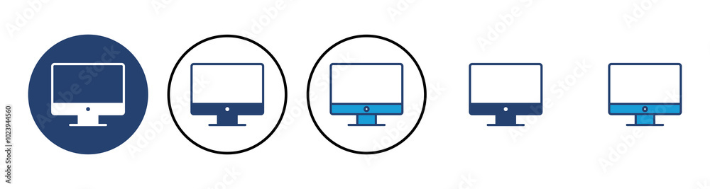 Computer icon vector. computer monitor icon vector. Computer icon vector. computer monitor icon vector.