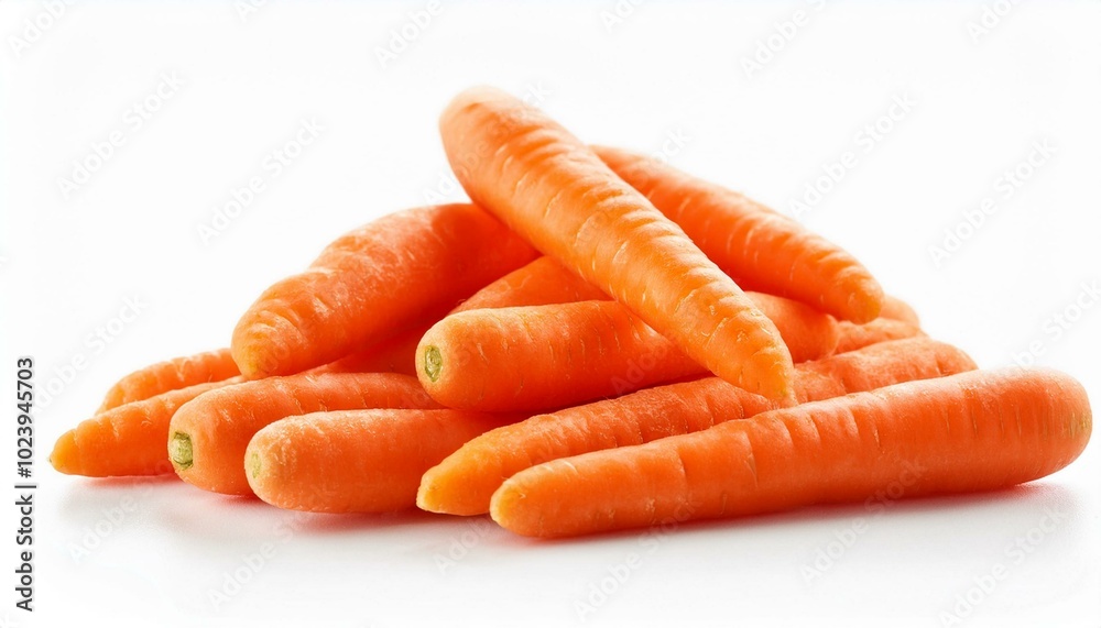 Pile of baby carrots isolated on white Pile of baby carrots isolated on white