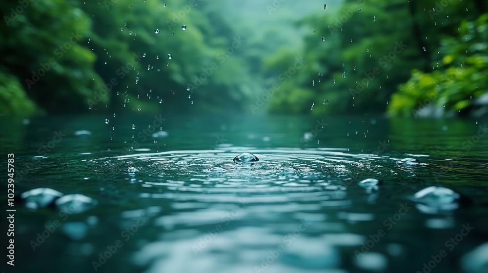 Raindrops Falling on Still Water: A Moment of Tranquility Raindrops Falling on Still Water: A Moment of Tranquility