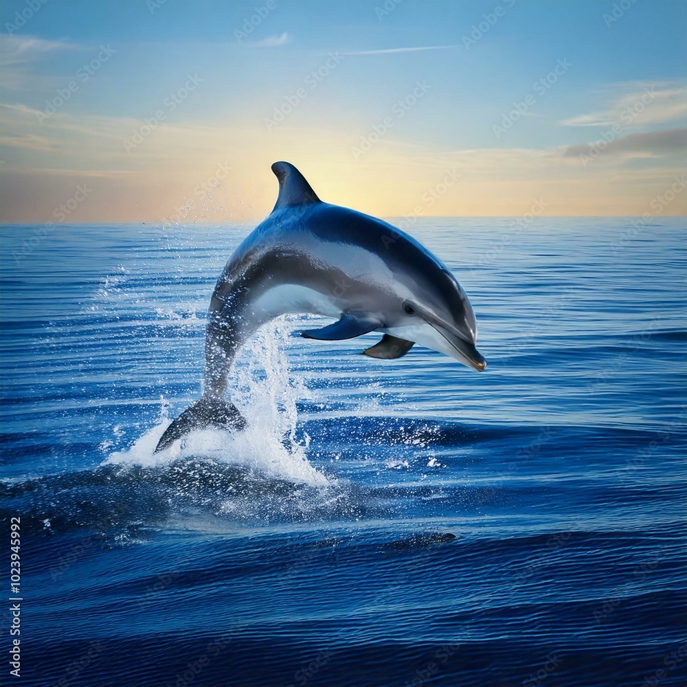 Fototapeta premium Delfín saltando en el mar