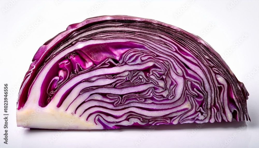 Obraz premium Red cabbage slice on white backgorund 