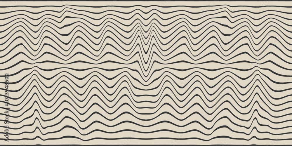 Fototapeta premium Tło w kontrastujące pasy. Dynamiczna kompozycja z falującymi liniami, geometryczne tło na okładki, banery, ulotki, plakaty, tapeta na blog lub social media story.