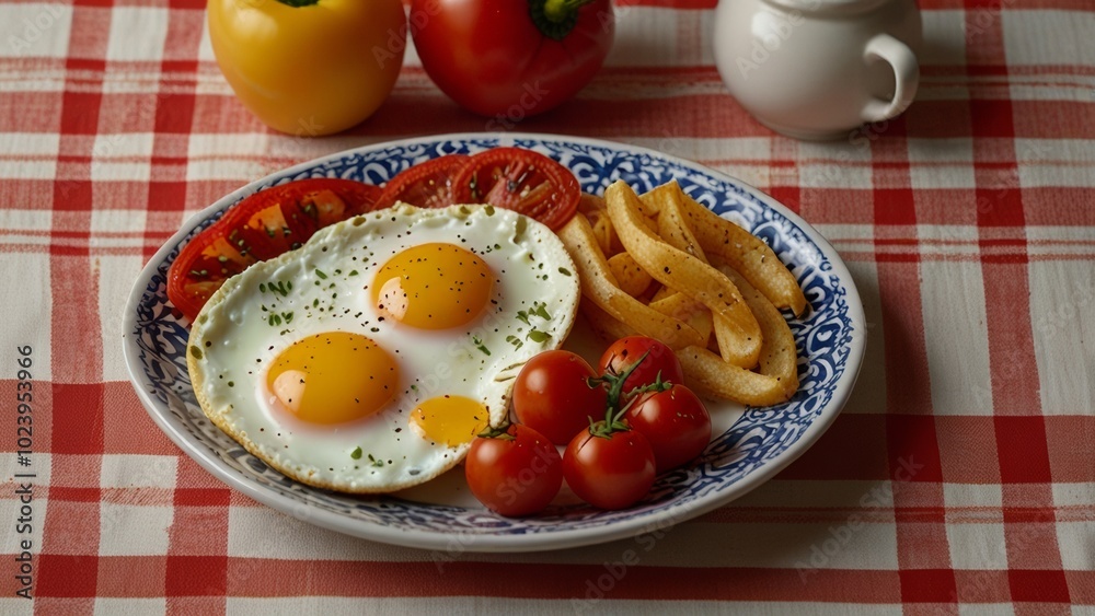 Lightning sunny side up eggs bell pepper strips Lightning sunny side up eggs bell pepper strips