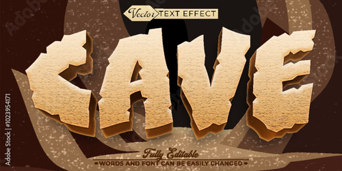 Cartoon Cave Vector Editable Text Effect Template