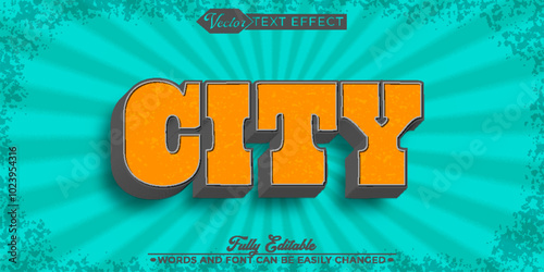 Cartoon City Vector Editable Text Effect Template