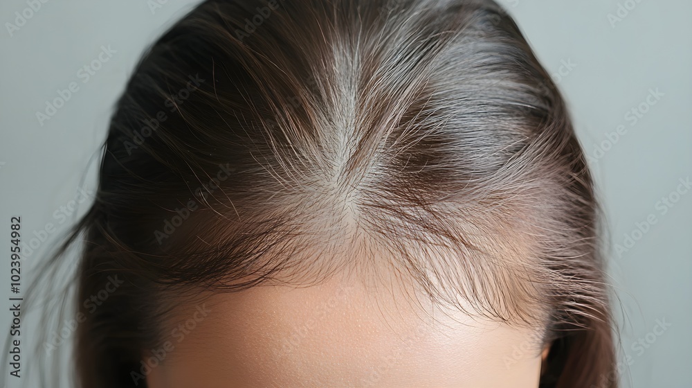 Before-and-after headshots showing the transformation from thinning hair to fuller growth, clear focus on hairline improvement, Realistic, Bright Lighting