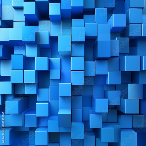 A textured surface made of blue cubes, creating a 3D abstract pattern.